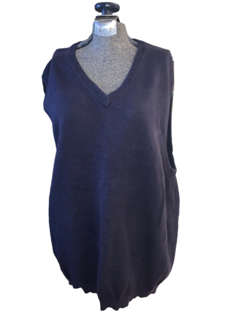 Women's Eddie Bauer Navy V-Neck Sweater Vest Size XL